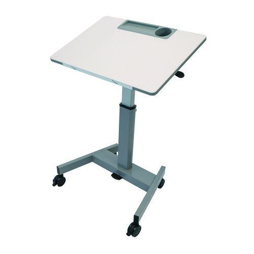 Pneumatic Adjustable Height Flip Top Student Desk, 27.5 X 19.5 X 26.25 To 42, White/gray - LXCSTUDENTPTILT