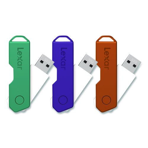 Twist Turn2 Usb 2.0 Flash Drive, 32 Gb, Orange/purple/teal, 3/pack