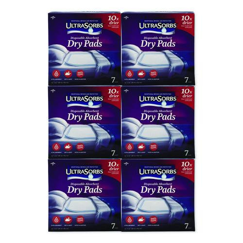 Ultrasorbs Disposable Dry Pads, 23 X 35, Blue, 7/box, 6/carton