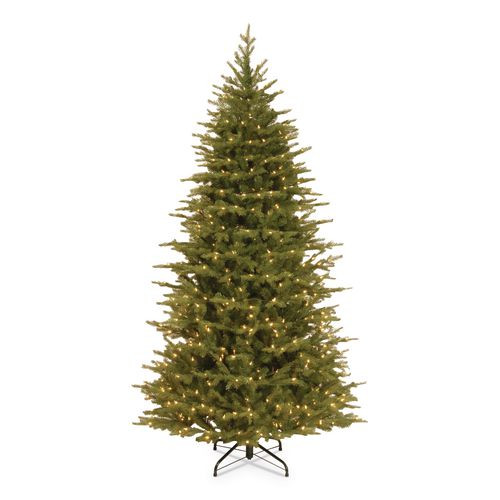 Pre-lit Nordic Spruce Slim Tree, 44" X 44" X 78", Green Tree, Green Tree Stand