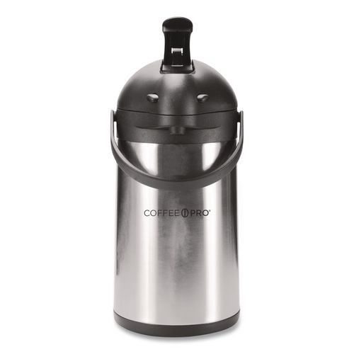 Stainless Steel Airpot, 192 Oz, Silver/black