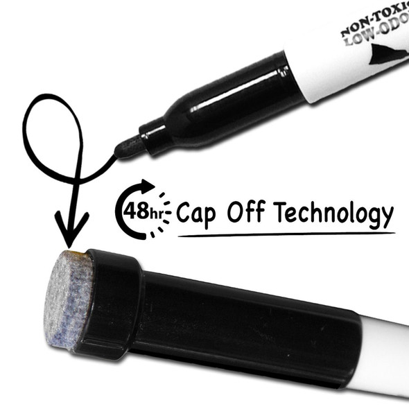 Dry Erase Student Markers with Erasers, Fine Point, Assorted Colors, 10 Per Pack, 2 Packs