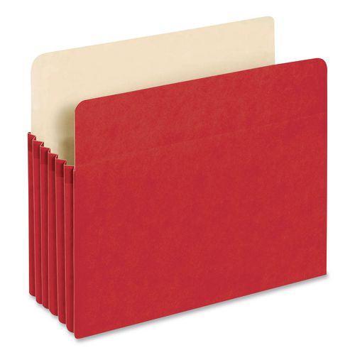 Colored File Pockets, 5.25" Expansion, Letter Size, Red - PFX1534GRED10