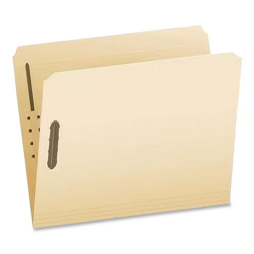 Manila Fastener Folders, Straight Tab, Expands 2", 2 Fasteners, Letter Size, Manila, 50/box