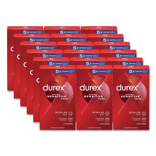 Extra Sensitive Condoms, Natural, 12/box, 18 Boxes/carton