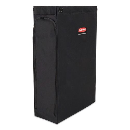 Side Load Linen Bag For Rubbermaid Commercial 2202581, 2202527, 2202587 Carts, 3.7 Bushels, 9 X 21.1 X 33, Black, 4/ct