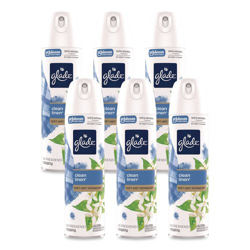Air Freshener, Clean Linen, 7.3 Oz Aerosol Spray Bottle, 6/carton
