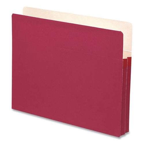 Colored File Pockets, 1.75" Expansion, Letter Size, Red, 25/box