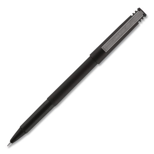Rollerball Pen, Stick, Micro 0.5 Mm, Black Ink, Black Barrel