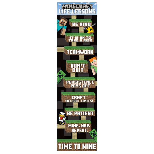 Minecraft Life Lessons Banner, 12" x 45", Pack of 6 Minecraft Life Lessons Banner, 12" x 45", Pack of 6