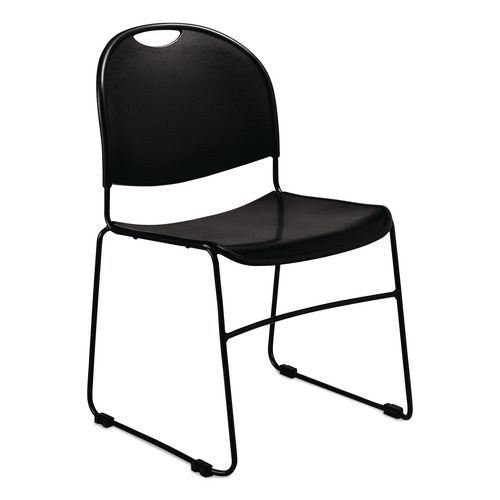 850 Series Multi-purpose Ultra Compact Stack Chair, Supports Up To 300 Lbs, 17" Seat Height, Black Seat/back/base, 4/carton