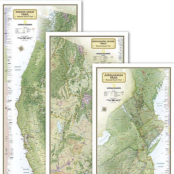 Triple Crown of Hiking Map, In Gift Box, 18 x 48" Triple Crown of Hiking Map, In Gift Box, 18 x 48"