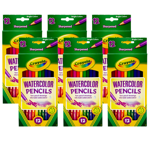 Watercolor Pencils, 12 Per Box, 6 Boxes
