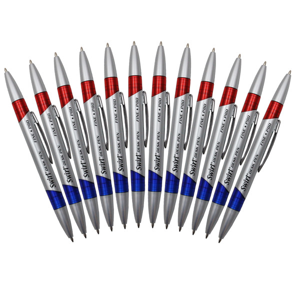 Swirl Ink Pens, Red/Blue Combo, 12 Per Pack, 2 Packs