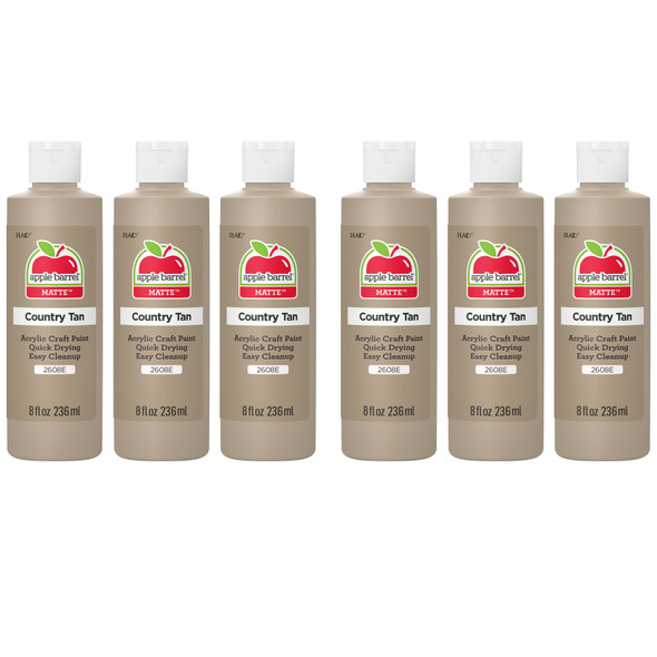Acrylic Paint Matte, 8oz., Country Tan, Pack of 6
