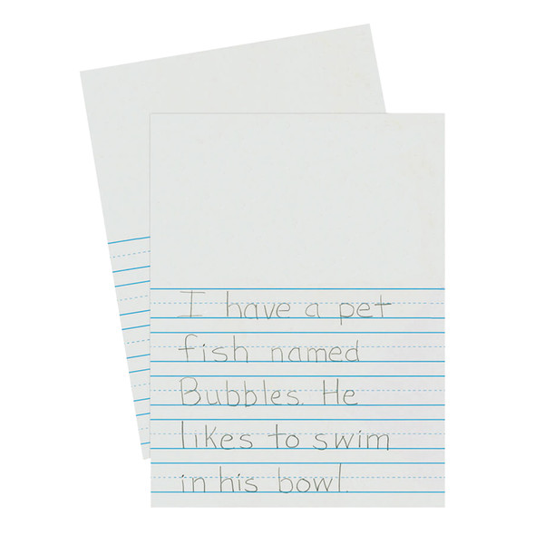 Newsprint Handwriting Paper, Picture Story, 7/8" x 7/16" x 7/16" Ruled Short, 9" x 12", 500 Sheets Per Pack, 3 Packs