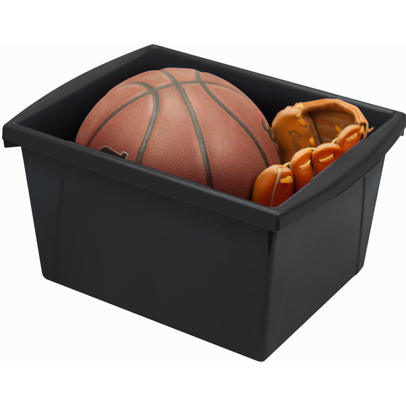 4 Gallon Classroom Storage Bin, Black, Pack of 3 4 Gallon Classroom Storage Bin, Black, Pack of 3