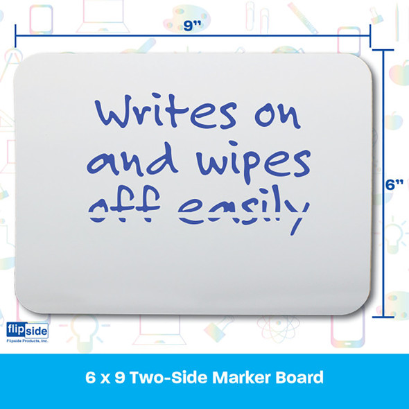 Two-Sided Dry Erase Marker Boards, 6" x 9", Class Pack of 12 Two-Sided Dry Erase Marker Boards, 6" x 9", Class Pack of 12