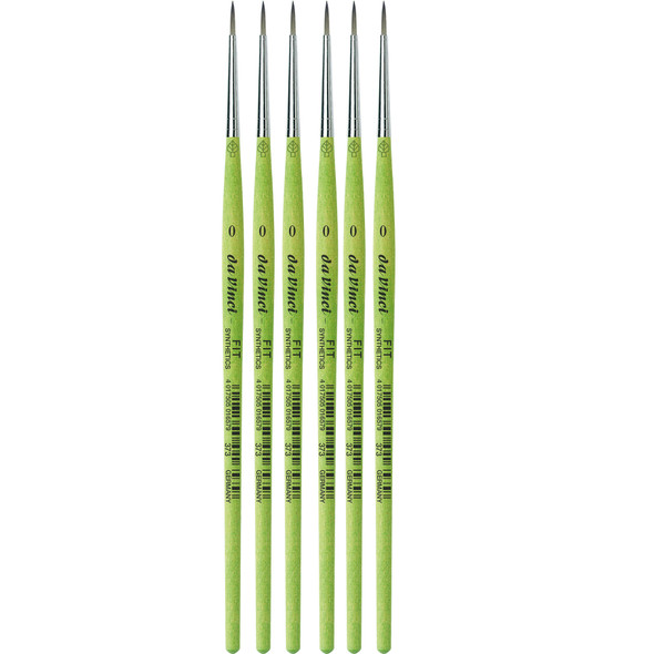 FIT Synthetics Student Brush, Synthetic, Acrylic & Tempera, Round, Series 373, Size 0, Pack of 6