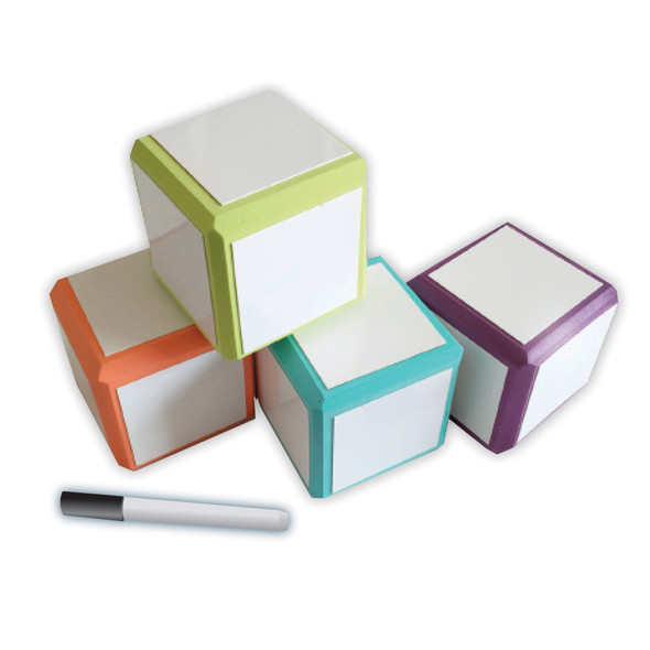 Dry Erase Blocks, Assorted Colors, 3" x 3", 4 Blocks