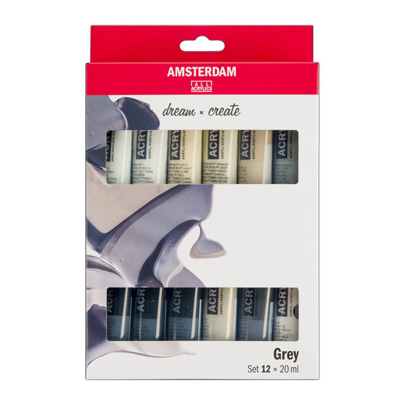 Standard Acrylic Greys Set, 12 x 20mL
