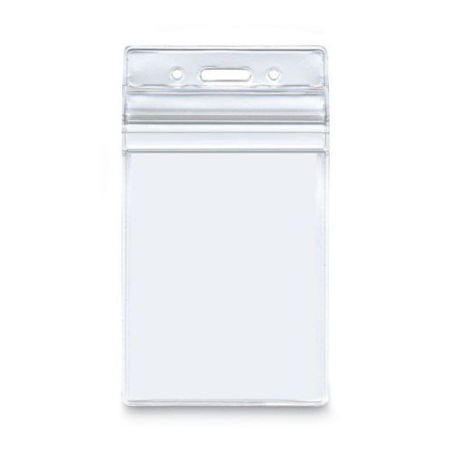 Re-sealable Badge Holders, Vertical, Frosted, Pack of 50