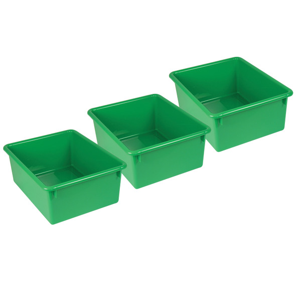 Stowaway® 5" Letter Box no Lid, Green, Pack of 3