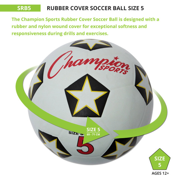 Rubber Soccer Ball Size 5, Pack of 3 Rubber Soccer Ball Size 5, Pack of 3