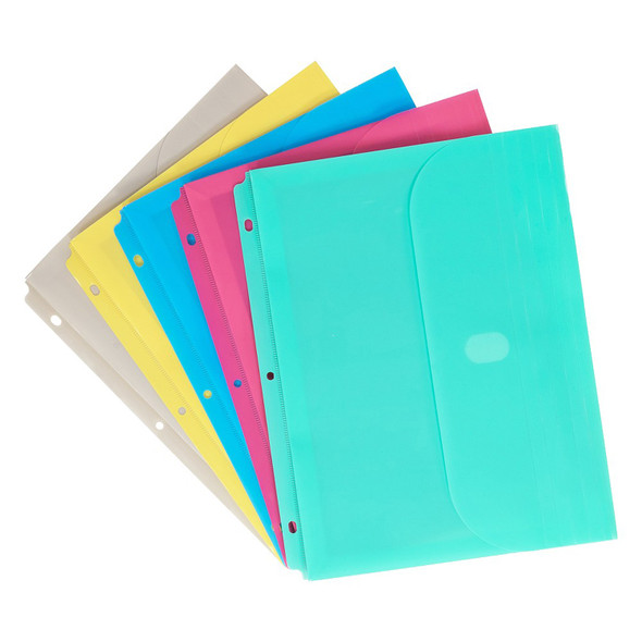 Binder Pocket, Side Loading, Assorted, Pack of 18 Binder Pocket, Side Loading, Assorted, Pack of 18