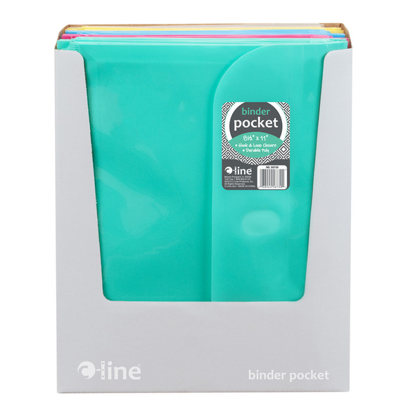 Binder Pocket, Side Loading, Assorted, Pack of 18 Binder Pocket, Side Loading, Assorted, Pack of 18