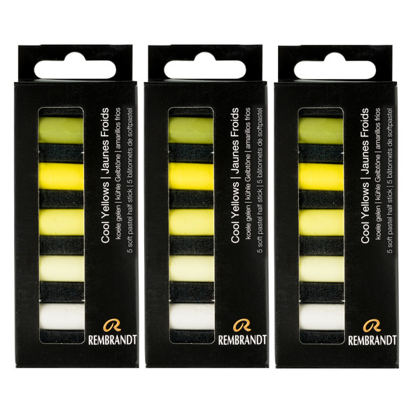 Soft Pastels Micro Sets, Cool Yellows Per Set, 5 Half Sticks, 3 Sets Soft Pastels Micro Sets, Cool Yellows Per Set, 5 Half Sticks, 3 Sets