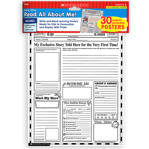Instant Personal Poster Sets: Extra, Extra, Read All About Me!, Set of 30