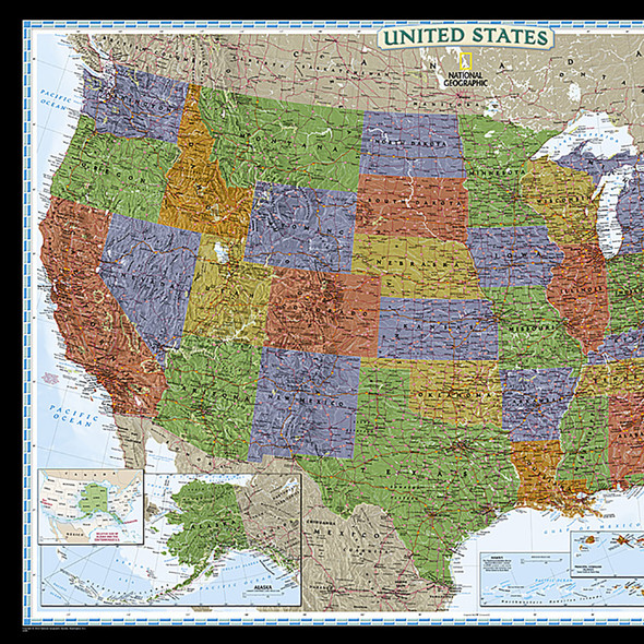 United States Decorator Map, Laminated, 43.5" x 30.5" United States Decorator Map, Laminated, 43.5" x 30.5"
