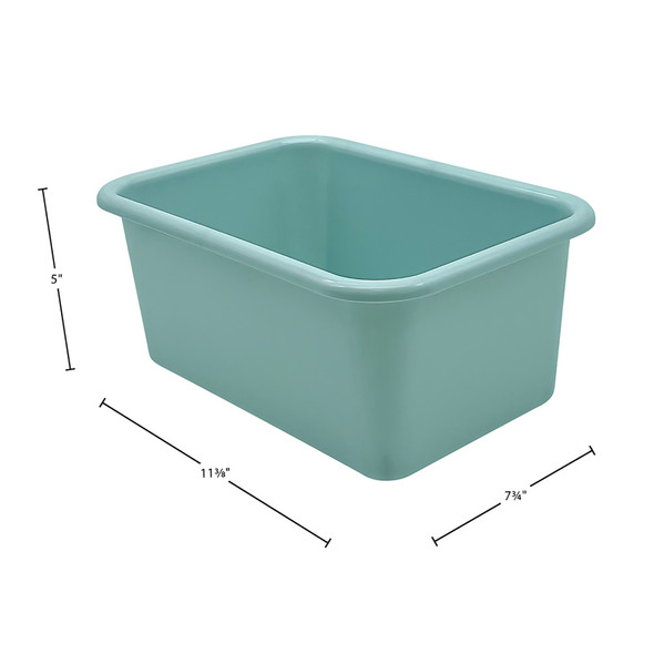Small Plastic Storage Bin, Calming Blue, Pack of 6