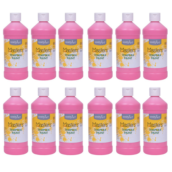 Little Masters® Tempera Paint, Pink, 16 oz., Pack of 12