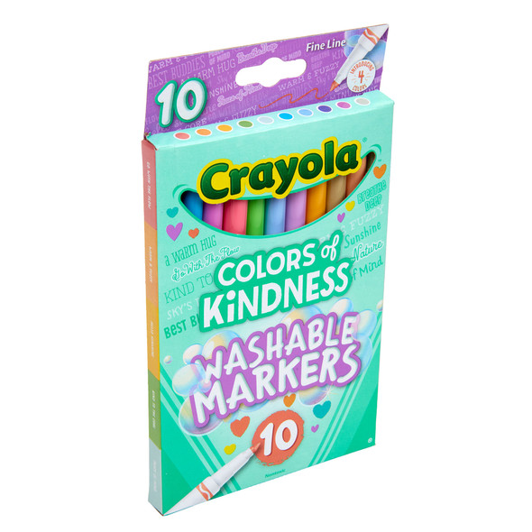 Colors of Kindness Fine Line Washable Markers, 10 Per Pack, 6 Packs