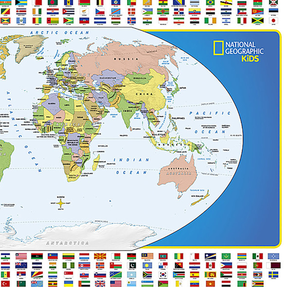 The World for Kids Map, Laminated, 36" x 24"