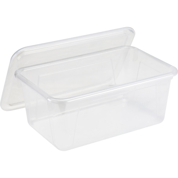Small Cubby Bin with Lid, Clear, Pack of 3 Small Cubby Bin with Lid, Clear, Pack of 3