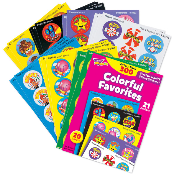 Colorful Favorites Stinky Stickers® Variety Pack, 300 Per Pack, 3 Packs Colorful Favorites Stinky Stickers® Variety Pack, 300 Per Pack, 3 Packs