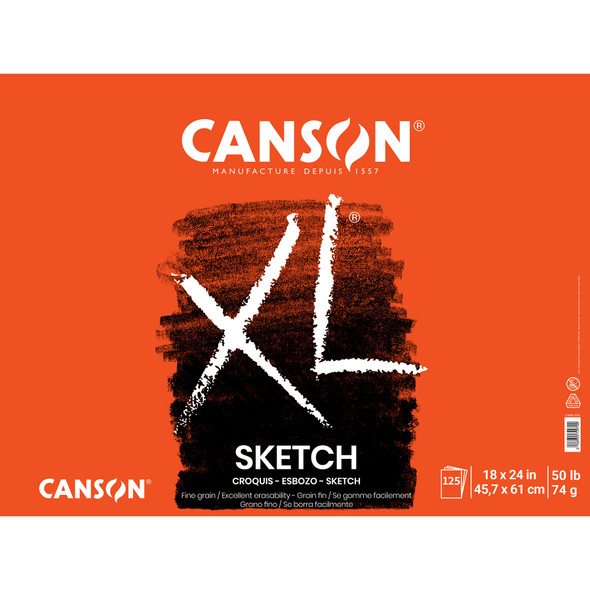XL Series Sketch Pad, Foldover Binding, 25 Sheet, 18x24 inch, 1 Count