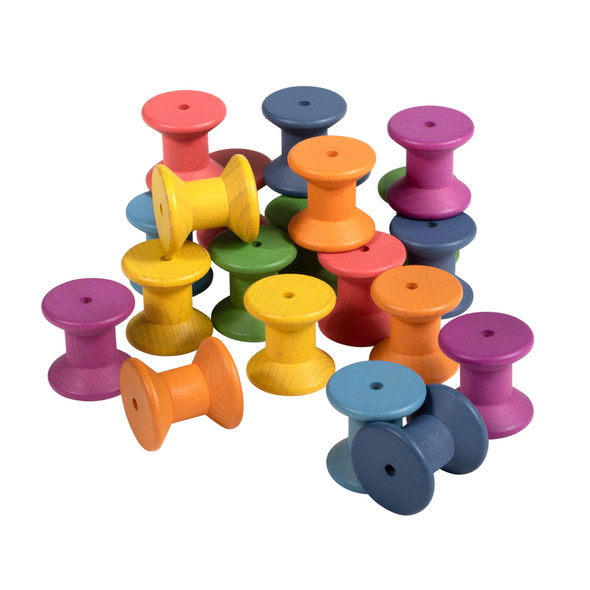 Rainbow Wooden Spools - Set of 21 Rainbow Wooden Spools - Set of 21