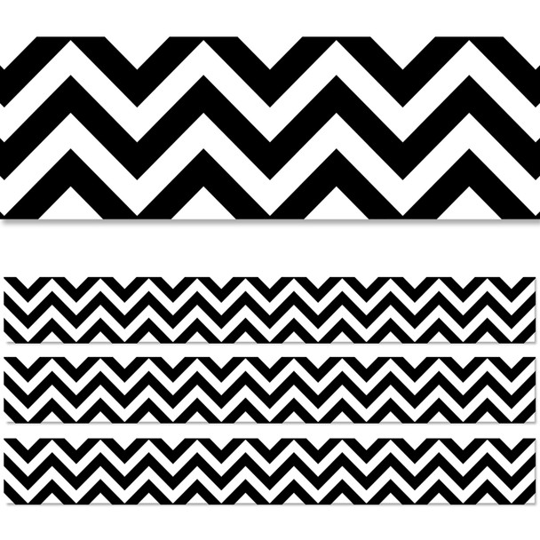 Black Chevron EZ Border, 48 Feet, 3 Packs
