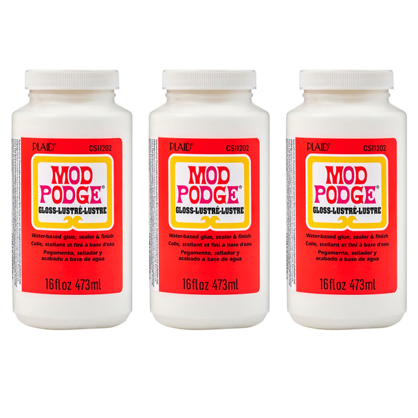 Decoupage Glue, Gloss, 16oz., Pack of 3