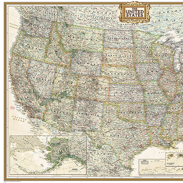 United States Executive Map, Enlarged and Laminated, 69.25" x 48" United States Executive Map, Enlarged and Laminated, 69.25" x 48"