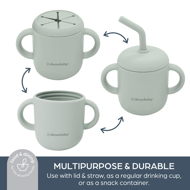 Silicone No-Spill Drink and Snack Cup, Seafoam