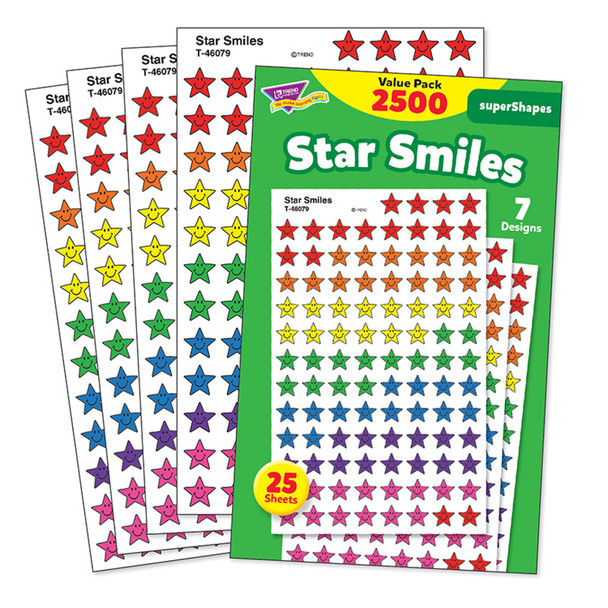 Star Smiles superShapes Stickers Value Pack, 2500 Per Pack, 3 Packs Star Smiles superShapes Stickers Value Pack, 2500 Per Pack, 3 Packs