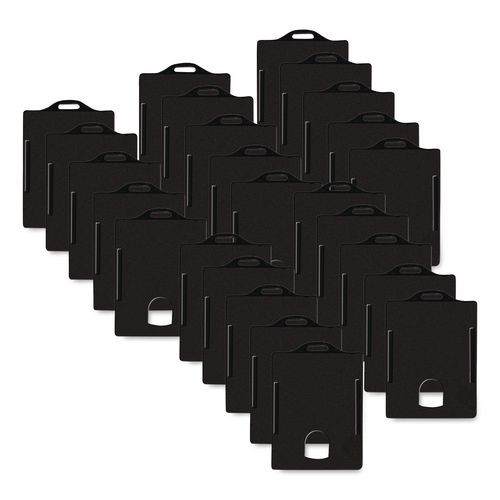 Badge Dispensers, Vertical, Black, Pack of 25