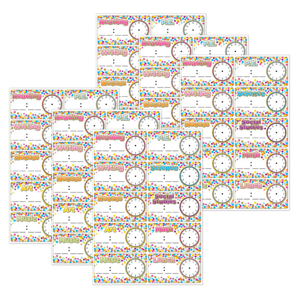 Die-Cut Magnets, Confetti Schedule Cards, 10 Per Pack, 6 Packs