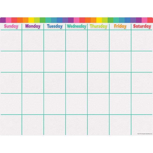 Colorful Calendar Write-On/Wipe-Off Chart, Pack of 6 Colorful Calendar Write-On/Wipe-Off Chart, Pack of 6