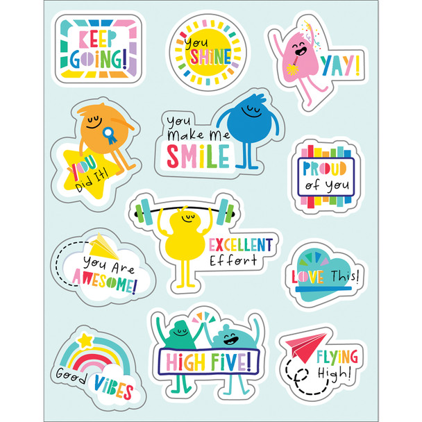 Happy Place Motivators Motivational Stickers, 72 Per Pack, 12 Packs Happy Place Motivators Motivational Stickers, 72 Per Pack, 12 Packs